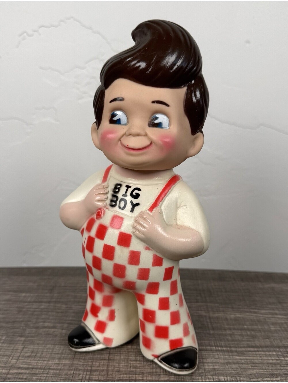 Vintage Big Boy Restaurant Coin Bank Vinyl Figure Marriott Corp 9” Advertising